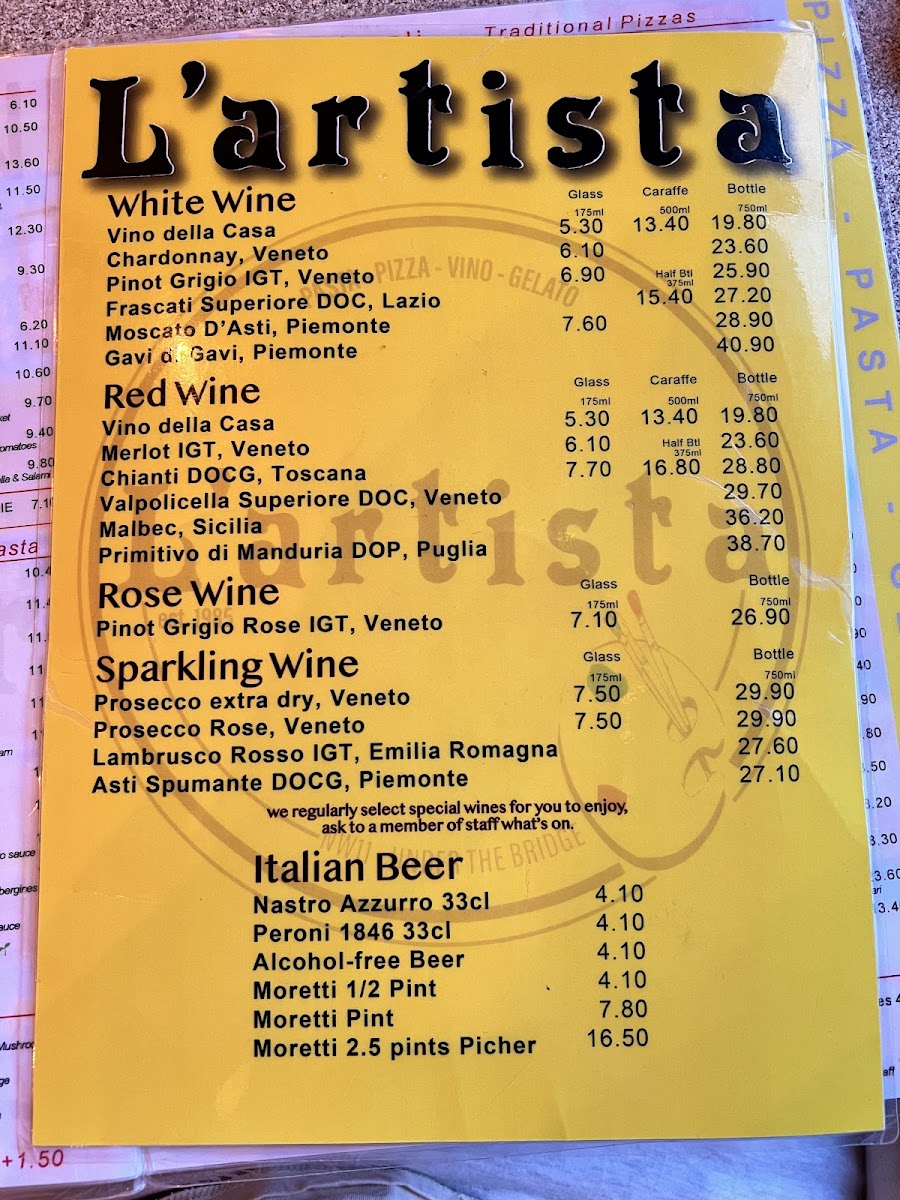 Menu L'artista Ristorante Pizzeria-10