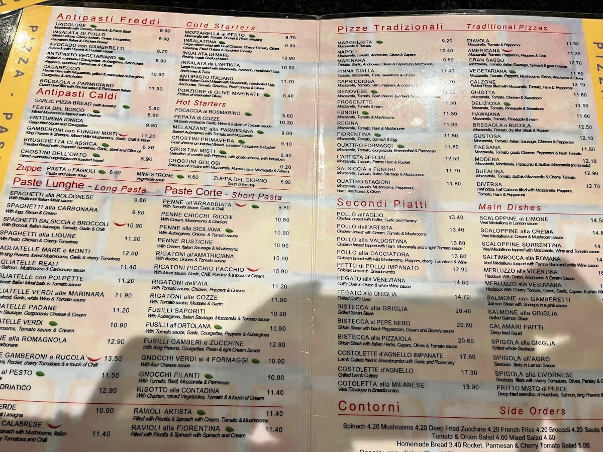 Menu L'artista Ristorante Pizzeria-2